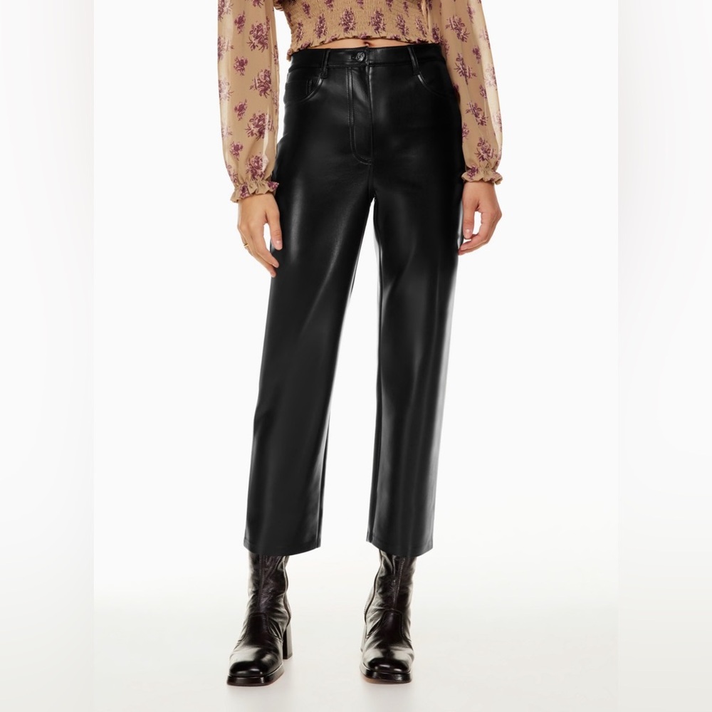 Aritzia Wilfred Melina Cropped Faux Leather Pant